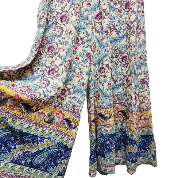 Floral Bohemian Womens Maxi Skirt pants With Elastic Waist Size S - Picture 5 of 10